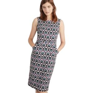 Boden Heather Textured Square Neck Sheath Dress | US 8R